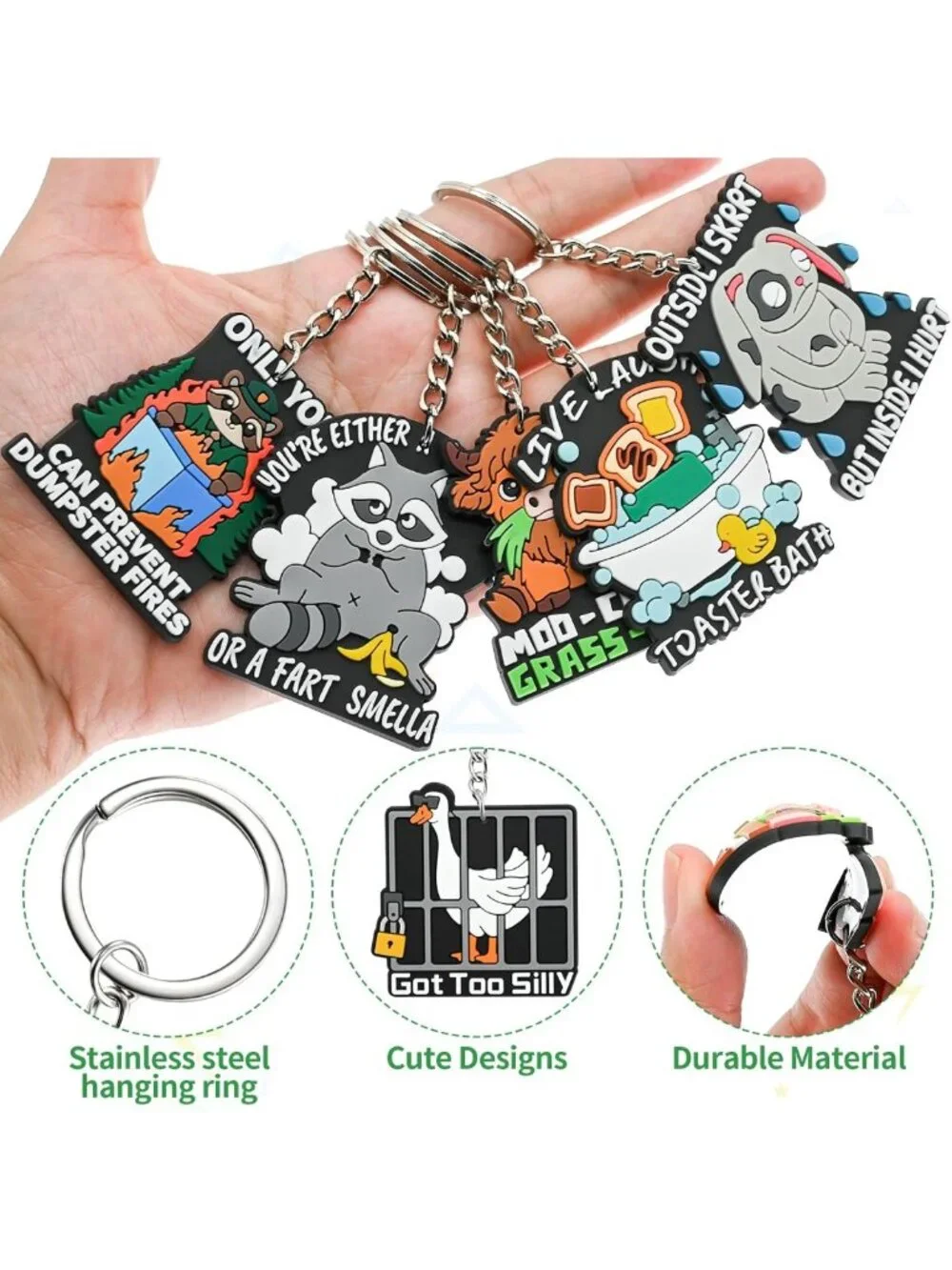 Adorable Keychain Set for Car Keys, Purse, Bag - Perfect Gifts & Rewards